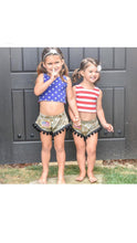 2-sided Stars and Stripes Crop Top