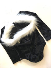 Fur-trimmed Hooded Velvet Leotard BLACK (XMAS ORDERS CLOSED)