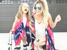 READY TO SHIP Red, White & Blue Tie-Dye Cape