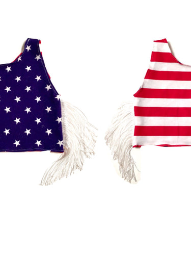 2-sided Stars and Stripes Crop Top